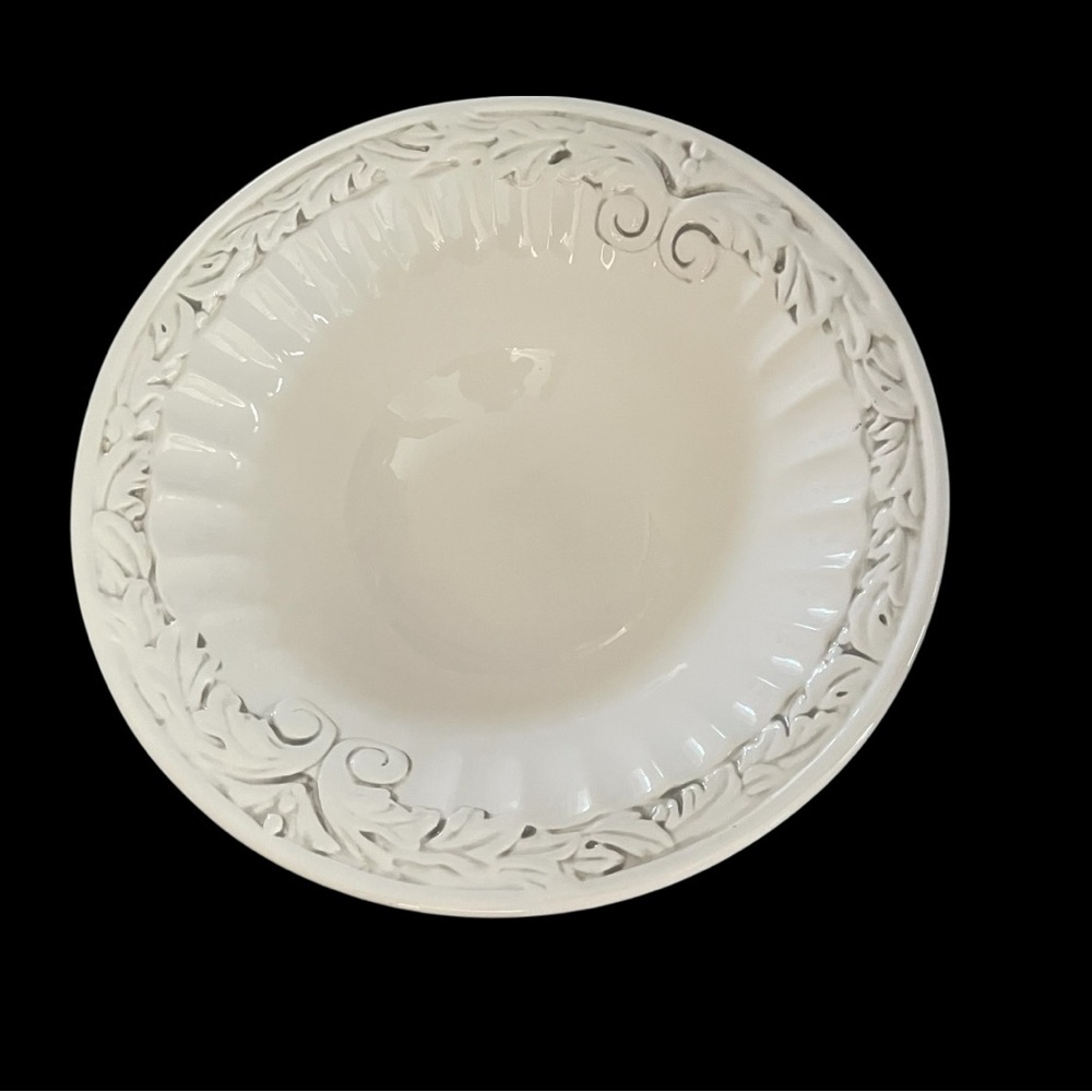 American Atelier at Home Athena Ironstone Footed Bowl 5166 White Ironstone EUC - Picture 10 of 11